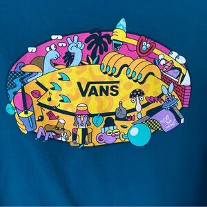 Youth Vans Teal Graphic Tee with Vibrant Design